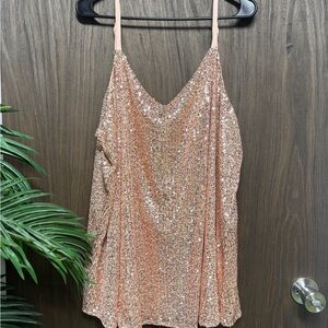 Torrid Sophie Rose Gold Sequin Cami Tank Top Size 3